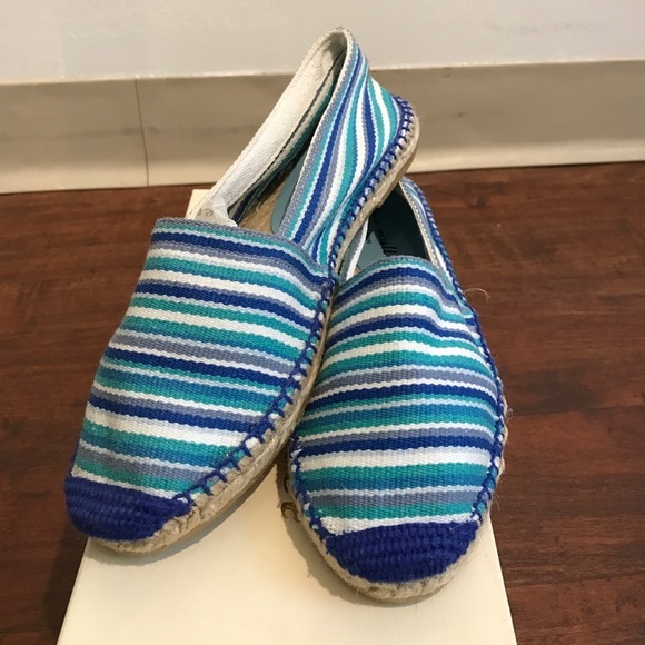 Bettye Muller Shoes - DESIGNER Blue Striped Espadrilles